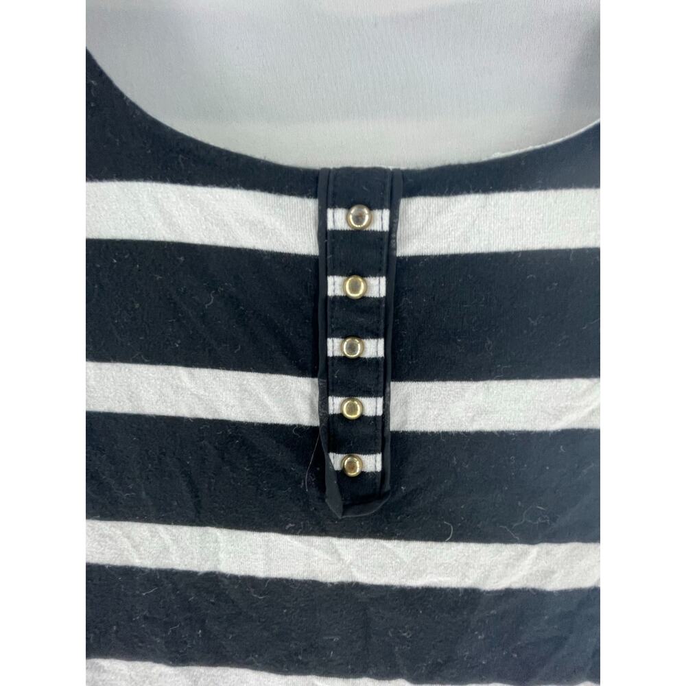 WHBM White House Black Market Striped Short Sleeve Blouse Women's Size XXS - Picture 6 of 7